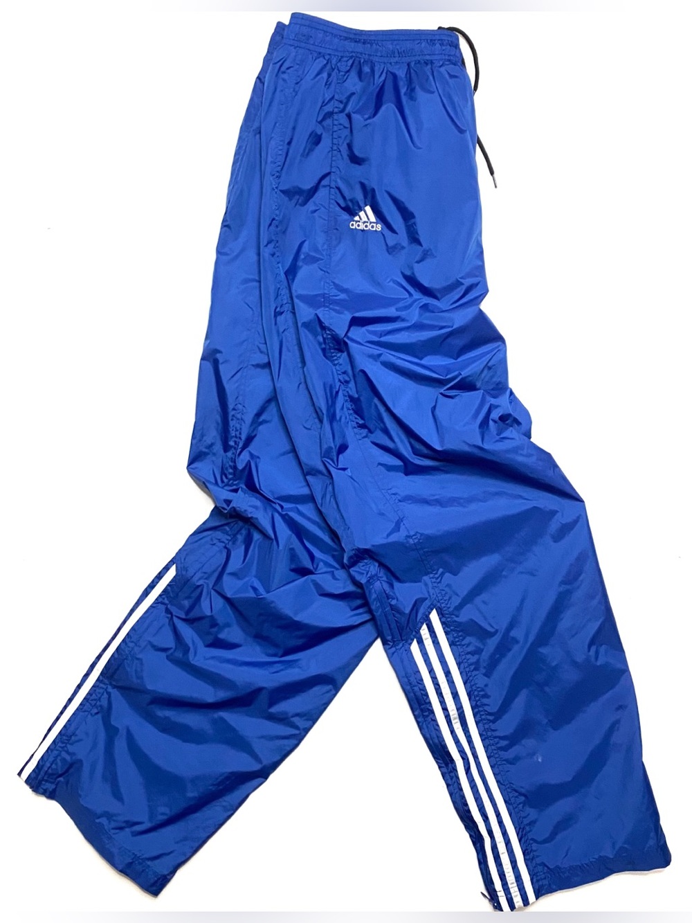 Vintage Adidas Men’s Blue 3 Stripe Embroidered Logo Windbreaker Track Pants XXL